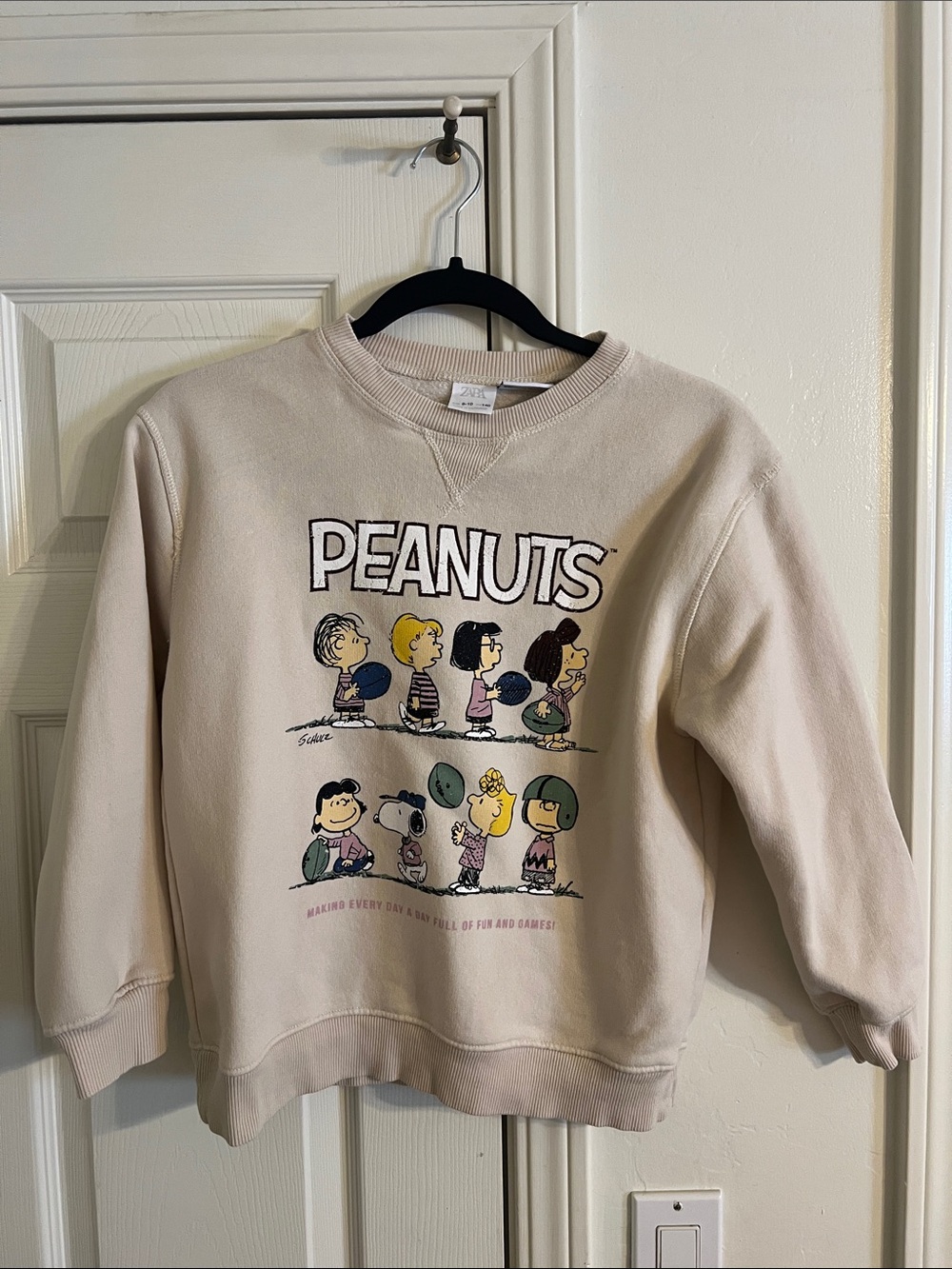 Zara Kids x Peanuts Snoopy Tennis Sportswear Crewneck Sweatshirt - Size 9/10